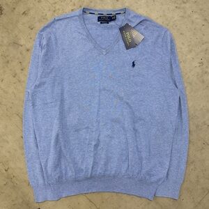 Polo Ralph Lauren Men's V-Neck Sweater Light Blue XL New With Tags